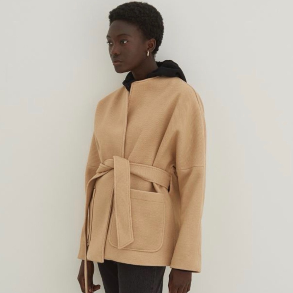 H&M Tan Belted Cape Jacket